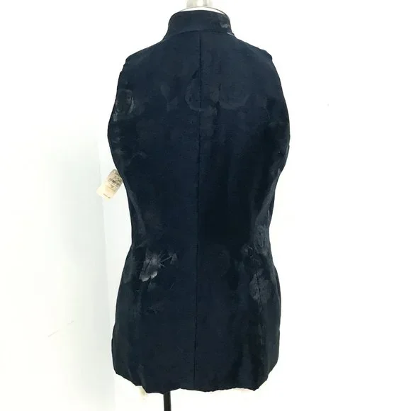 Dior 10P Metallic Floral Formal Skirt Suit Navy Petite - Picture 7 of 15